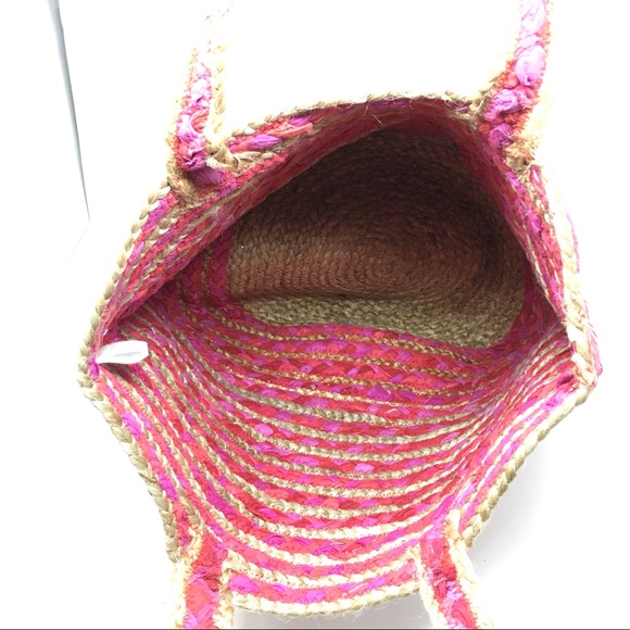 The MAIA Jute and Cotton Stripe Beach Tote Bag - Picture 6 of 8